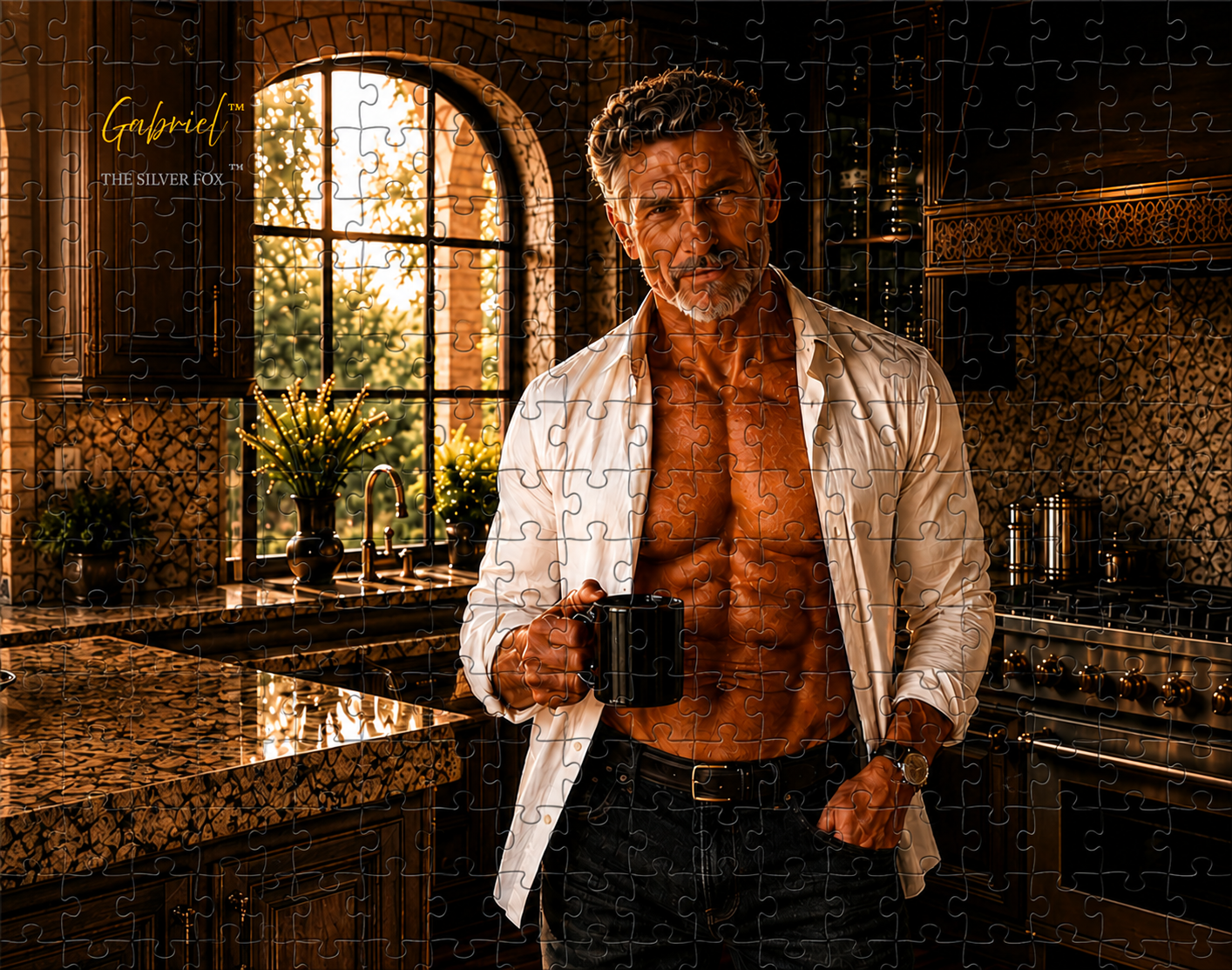 Gabriel™ — The Silver Fox™ — completed 252-piece collectible puzzle