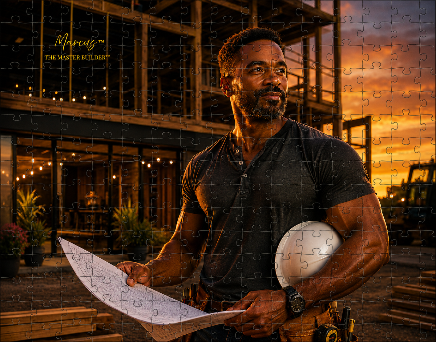 Marcus™ — The Builder™ — completed 252-piece collectible puzzle